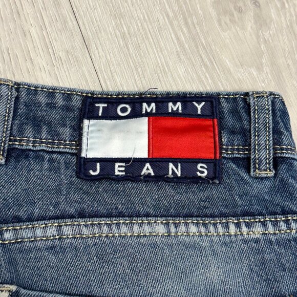 Vintage Y2K Tommy Hilfiger Men's Distressed Denim Blue Jeans - Size 32x30 - Picture 3 of 12